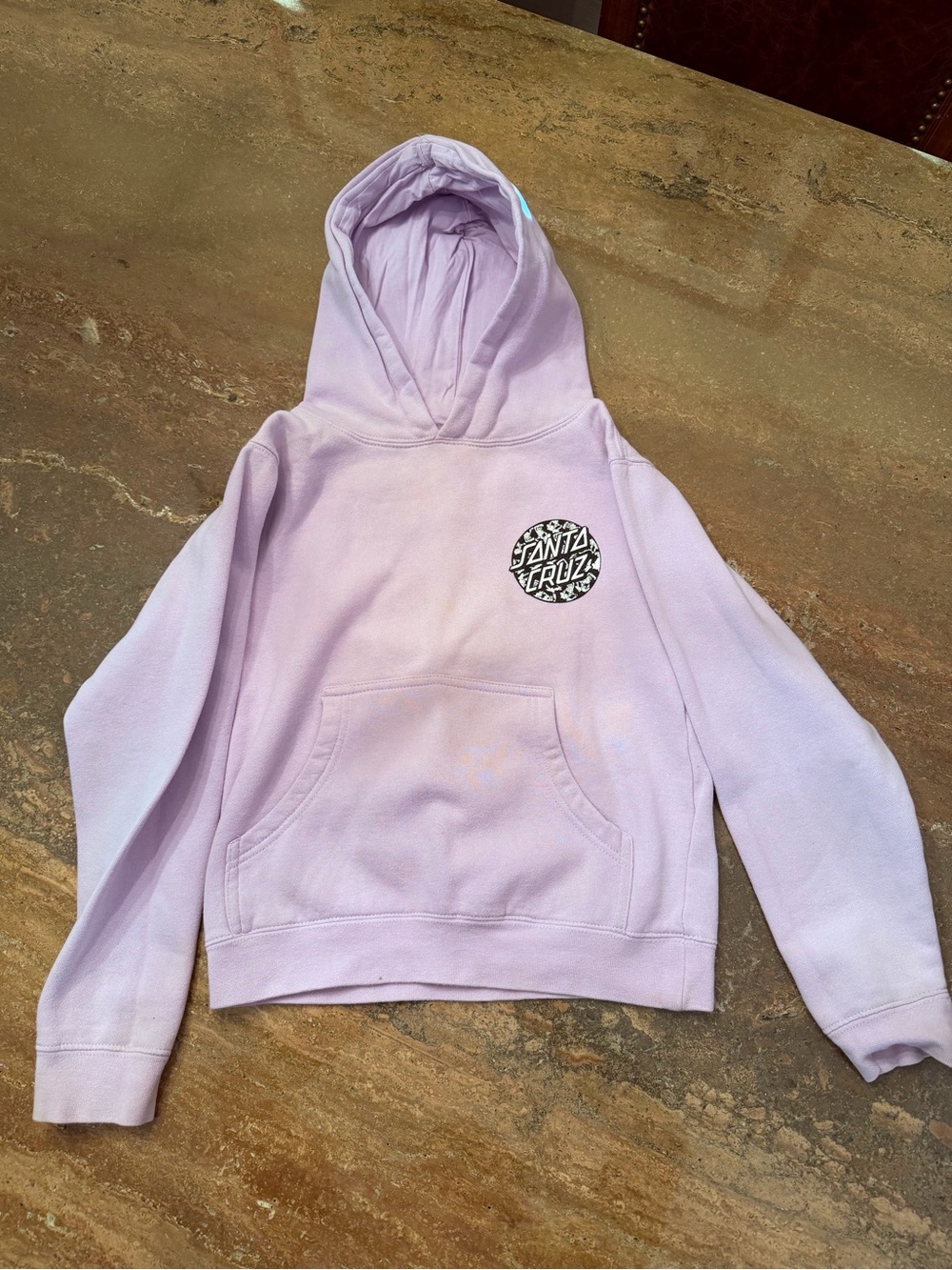 Santa Cruz Skateboards Lavender Kids Hoodie with Black White Logo - Picture 1 of 4